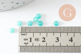 Cabochon rond jade naturel bleu turquoise 4mm, x1 (G9968)