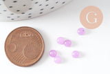 Cabochon rond jade naturel violet clair 4mm, x1 (G9948)