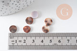 Cabochon rond nacre naturelle léopard 10mm, x10 (G5059)