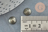 Cabochon rond pyrite grise naturelle 8mm, x1 (G0766)