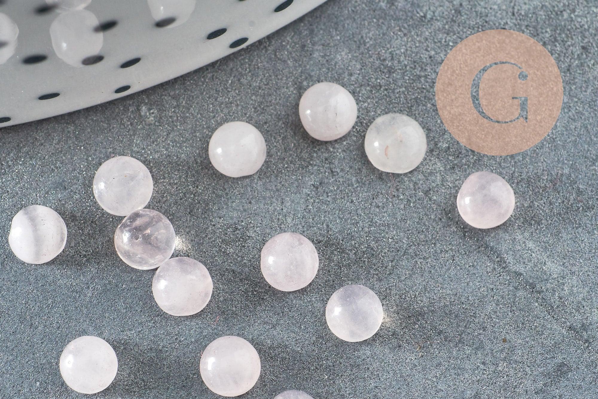Cabochon rond quartz rose naturel 4mm, x1 (G2232)