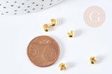 Cache perles à écraser en laiton doré lisse 4mm, x20(1.7 g) (G5982)