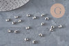 Crimp bead covers, 304 stainless steel, platinum, 5.5x4.5mm, x20 (G11178)