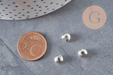 Cubrebolas para aplastar de latón plateado liso 4mm, x20 (G11179)