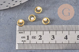 Cercle à coller zamac doré et perle 5.5mm, x2 G5296