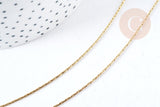 Collier Chaine Serpentine complète avec fermoir acier 304 inoxydable doré 1mm -46cm, création collier acier inoxydable, x1 G8792