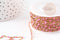 Chaine acier inoxydable 304 doré IP 14k fantaisie résine rose 1.5mm, x1 mètre (G1492)