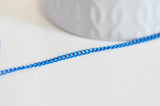 Chaine bleue maille plate,chaine bijou,création bijoux,chaine originale,grossiste chaine,chaine au mètre,1.5mm, 5metres-G2332