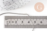 Chaine boule argent vieilli, chaine bijou, chaine boule,sans nickel, grossiste chaine,1.5mm, X1 ou X5 Mètres G1772