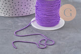 Chaine boule violette, fourniture créative, chaine bijou, création bijoux,chaine boule, chaine couleur,1.5mm, 5 mètres,G2679
