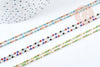 Collier Chaine complète acier inoxydable 304 doré perles rocaille multicolores artisanales 40.7cm, x1 G8777
