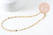 Collier chaine complète coeurs acier 304 inoxydable dorée 14k IP 2mm/45.5cm, x1 (G6775)