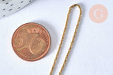 Chaine de cheville acier inoxydable doré 14k 1mm/22.5cm, x1 (G4281)