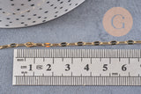 Chaine dorée 14 carats fantaisie, chaine dorée,chaine plaquée or,5mm, X1m (G2499)