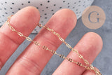 Chaine dorée 14 carats fantaisie texturée, chaine dorée,chaine plaquée or, 4mm x1metre, (G7039)