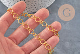 Fancy gold-plated iron chain 7x10mm, x1 meter (G11236)