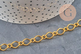 Fancy gold-plated iron chain 7x10mm, x1 meter (G11236)