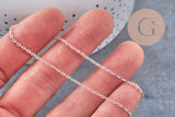 Chaine maille forçat acier 304 inoxydable argenté 2x1.5mm, x1 mètre (G10865)