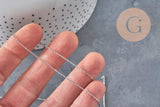 Cadena de eslabones forzados de acero inoxidable platinado de 1.5mm, x1 metro (G11194)
