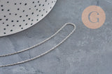 Cadena de eslabones forzados de acero inoxidable platinado de 1.5mm, x1 metro (G11194)