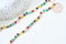 Chaine perle verre facettée abacus coloré laiton doré 7x4mm, création de bijoux coloré DIY, x1 mètre (G7817)