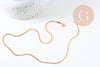 Collier Chaine serpent complète acier inoxydable 304 doré 14k -2.2mm- 45cm,création de bijoux en acier inoxydable, x1 (G5680)