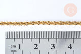 Chaine soudée chou-fleur acier 304 inoxydable doré IP 2.4mm, x1 mètre (G6936)