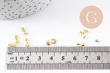 Charm à coller thème océan coquillage zamac doré 4mm, fournitures à coller pour décorer pierres et bijoux, x 1boite de 200 (G5298)