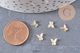 Charm à coller zamac doré papillon, fournitures à coller pour décorer pierres et bijoux,1g x1 G5654