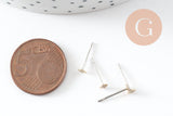 Clous-puces oreille laiton brut acier 3mm, x50 (G1901)