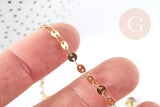Collier Chaine Pastille avec fermoir acier 304 inoxydable doré 4mm-45cm,chaine complète avec fermoir en acier, x1 G8780