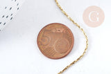 Collier Chaine Serpentine complète avec fermoir acier 304 inoxydable doré 1mm/50cm, x1 (G8781)