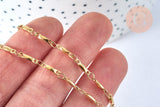 Collier Chaine acier doré maille fantaisie,chaine collier inoxydable,création bijoux,chaine large,45mm,chaine complète, x1 G4632