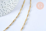 Collier Chaine acier doré maille fantaisie,chaine collier inoxydable,création bijoux,chaine large,45mm,chaine complète, x1 G4632