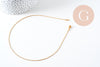 Collier Chaine acier inoxydable doré 14k serpent 1mm-42.5cm, x1 (G1101)
