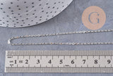 Collier Chaine collier complète laiton argentée forçat 70cm, x1 (G0851)