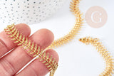 Collier Chaine complète Fishbone acier inoxydable 304 doré 45cm,création de bijoux xxL en acier inoxydable x1 (G8358)