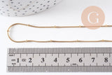 Collier Chaine complète acier doré 14k satellite 0.9mm-50cm,chaine collier acier inoxydable,sans nickel, x1 (G5796)