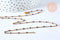 Collier Chaine complète avec fermoir acier dorée 14k fantaisie résine violette 2mm/45cm, x1 (G1385)