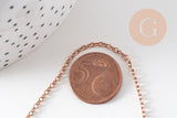 Collier Chaine complète avec fermoir acier inoxydable or rose IP 14k forçat 1.9mm/45cm, x1 (G10612)
