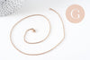 Collier Chaine complète avec fermoir acier inoxydable or rose IP 14k forçat 1.9mm/45cm, x1 (G10612)
