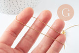 Collier Chaine complète serpent acier inoxydable 304 dorée 1mm-45cm, x1 (G10113)