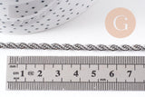 Collier Chaine complète torsadée acier 304 inoxydable platine 3.8mm/60cm, x1 (G1113)