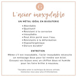Collier Chaîne fine acier doré inoxydable émail bleu turquoise 43cm, sans nickel, x1 G7113