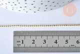 Collier Chaine fine boule avec fermoir laiton doré facettes 45cm-1.2mm, x1 (G0035)