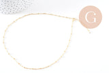 Collier Chaine fine complète avec fermoir cuivre doré singapour 16K 1.3 mm-45cm, x1 (G0635)