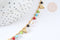 Collier Collier réglable perles de verre facettées cœurs laiton doré 38cm, bijoux fantaisie DIY, x1, G7396