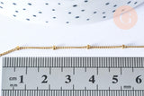 Collier chaine complète acier inoxydable 304 doré satellite 46.5cm, x1 (G6977)
