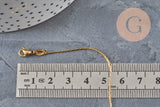Adjustable snake chain necklace, 304 stainless steel, gold IP plated, 0.8mm/51cm, x1 (G11258)