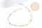 Collier fantaisie émail multicolore acier 304 inoxydable doré 45cm, idée cadeau femme x1 G8807